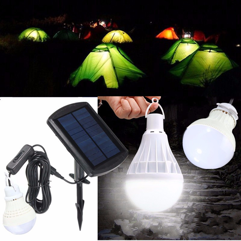 Outdoor Lighting - Portable Solar Panel Power Sensor LED Bulb Light 
