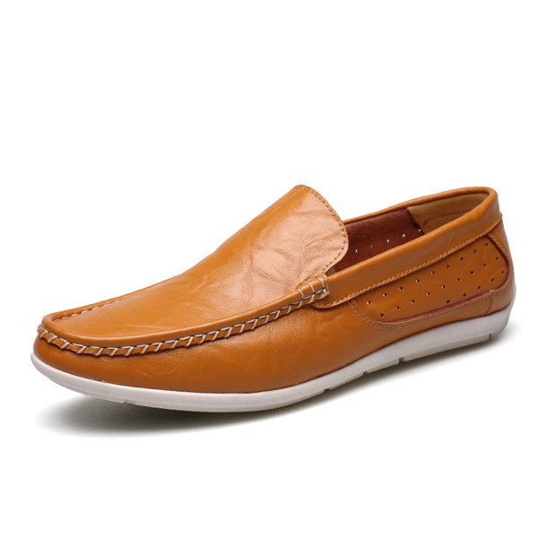 Slippers - New Men Casual Outdoor Soft Comfortable Leather Slip On Flats Loafers Shoes was sold ...