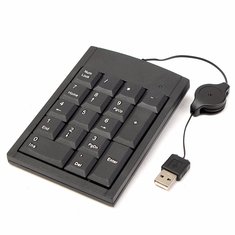 Mini Stretchable USB Keyboard 17 Keys Numeric Keypad Keyboard for Laptop Computer Notebook