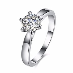 INALIS Platinum Plated Zircon Wedding Gift Finger Rings