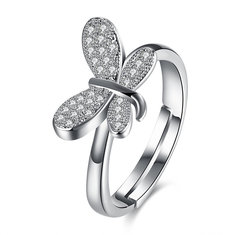 INALIS Butterfly Zircon Platinum Plated Opening Gift Party Wedding Finger Rings 