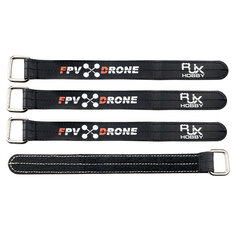 4 PCS RJX Magic Tie Down Anti Skid Battery Strap with Metal Clasp for RC Drone Battery