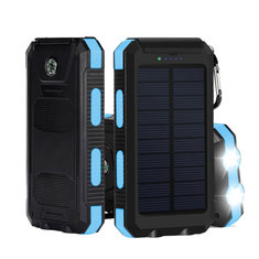 10000mAh Dual USB Solar Energy DIY Power Bank Battery Case With LED Light For iPhone X 8 Oneplus5