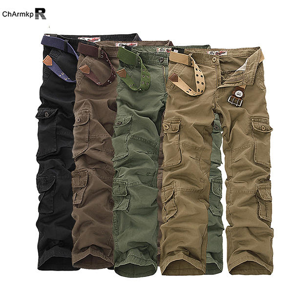 ChArmkpR Mens Military Outdooors Loose Large Size Cotton Multi Pockets ...
