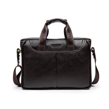 Genuine Leather Cowhide Crossbody Bag Briefcase Business Laptop ...